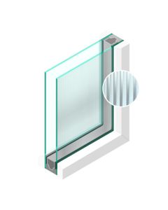Dubbel glas Figuur Canale mat blank 4mm - sp - 4mm