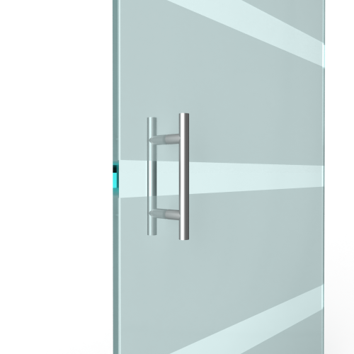 T-greep voor glazen deur ø 25mm - L: 300x200mm - RVS
